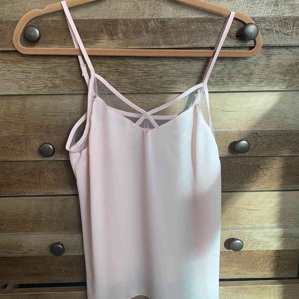 ASOS Baby Pink Tank Top with Mesh